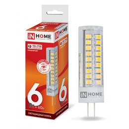 Лампа сд LED-JCD-VC 6Вт 230В G4 6500К 540Лм IN HOME